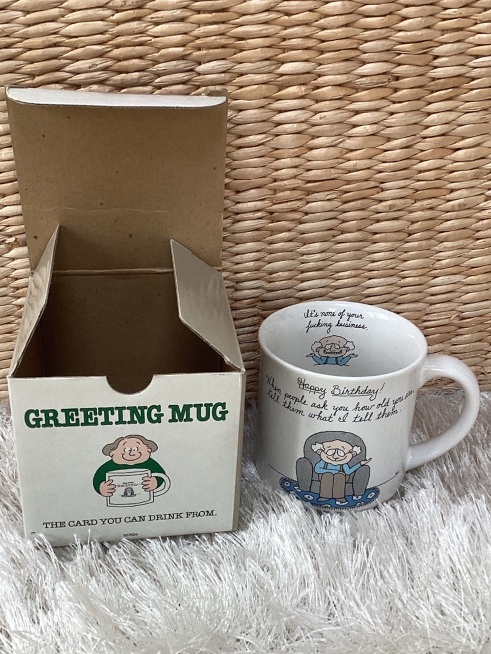 Dale Grumpy Old Man Naughty Funny Happy‎ Birthday Ceramic Mug & Gift Box NWT